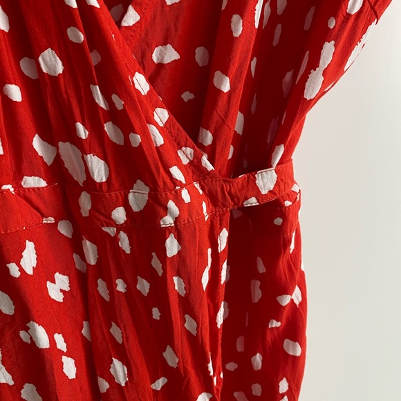 Motel Rocks Videta Red and White Polka Dot Wrap Dress - Picture 4 of 8